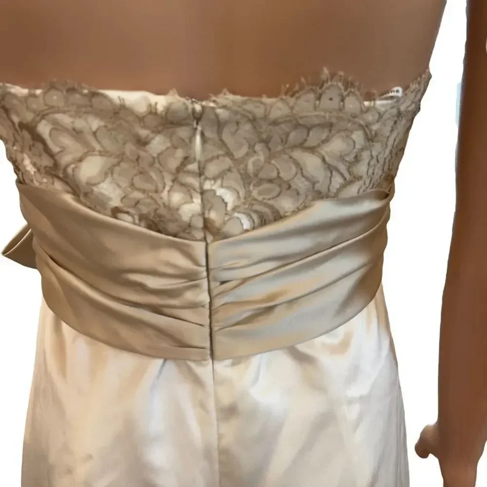 Nine 2 Nine Strapless Lace & Satin Long Gown Size 10 NWT